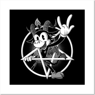 Blackcraft Baphomet retro Cartoon Devil Horns sign 666% from Hell Posters and Art